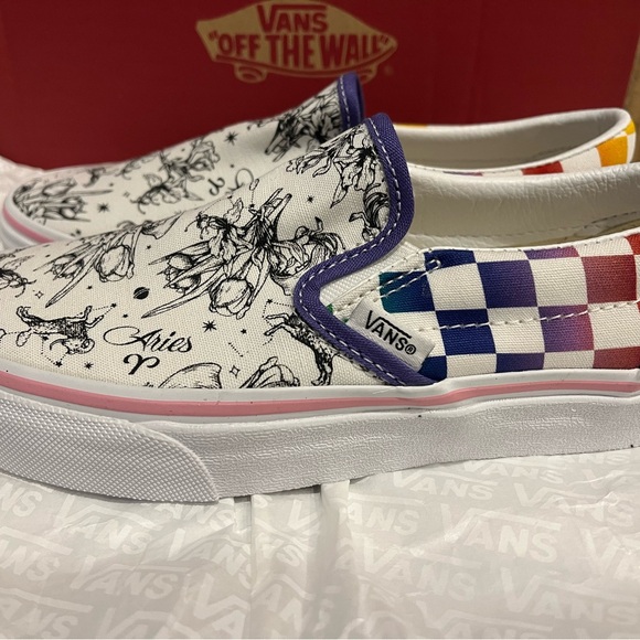 Custom Vans. Size 5. Aries and Rainbows. - Picture 5 of 7
